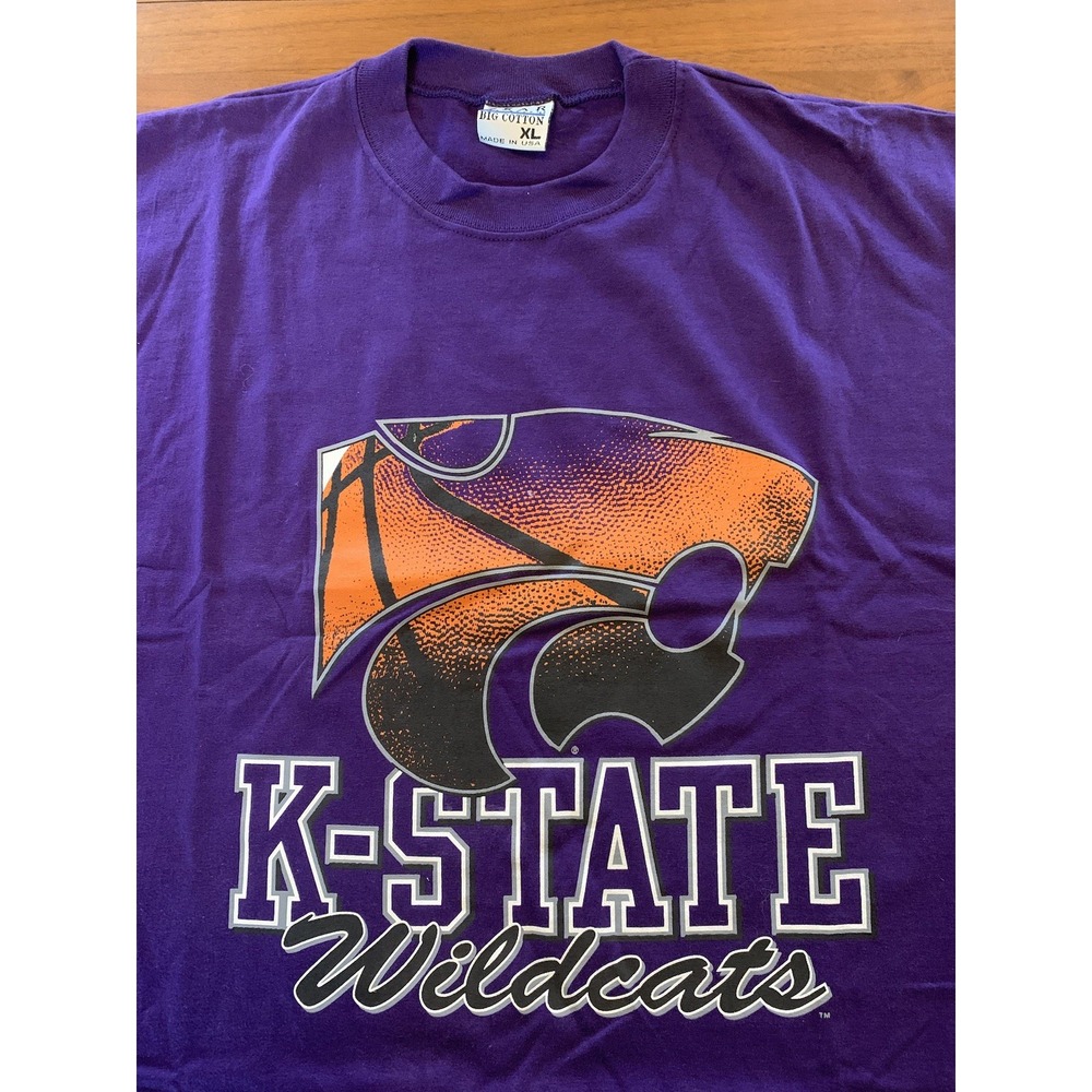 Vintage 90s Kansas State Wildcats Basketball T-Shirt Mens XL GEAR Made USA KSU